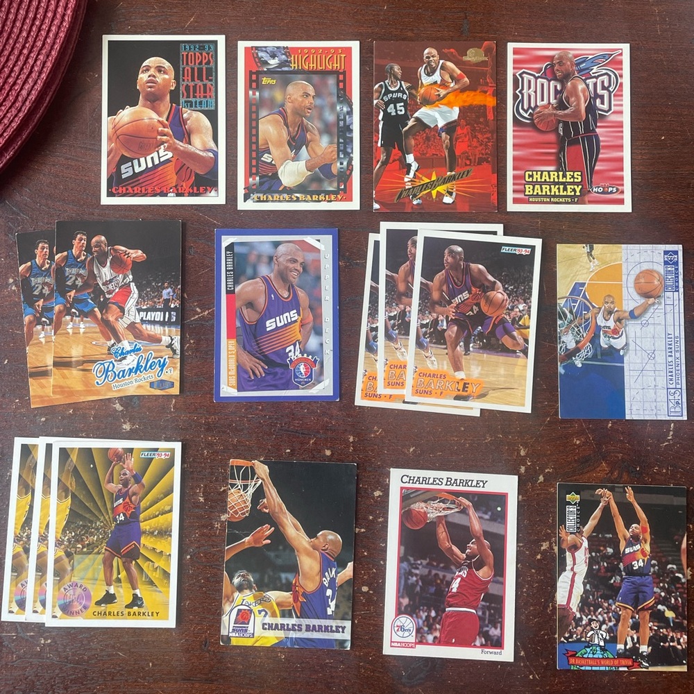 Set of 17 Charles Barkley basketball cards ￼Suns And Rockets